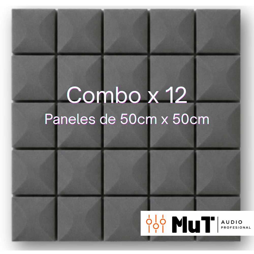 Kit Por 12 Paneles Acusticos Gris