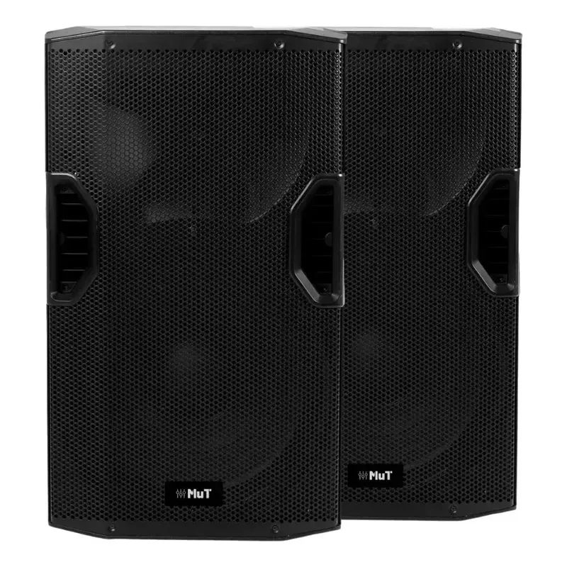 Combo X2 Bafle Activo Mut Mt-15a 500r Rms 15 Tws Con Bt Negro