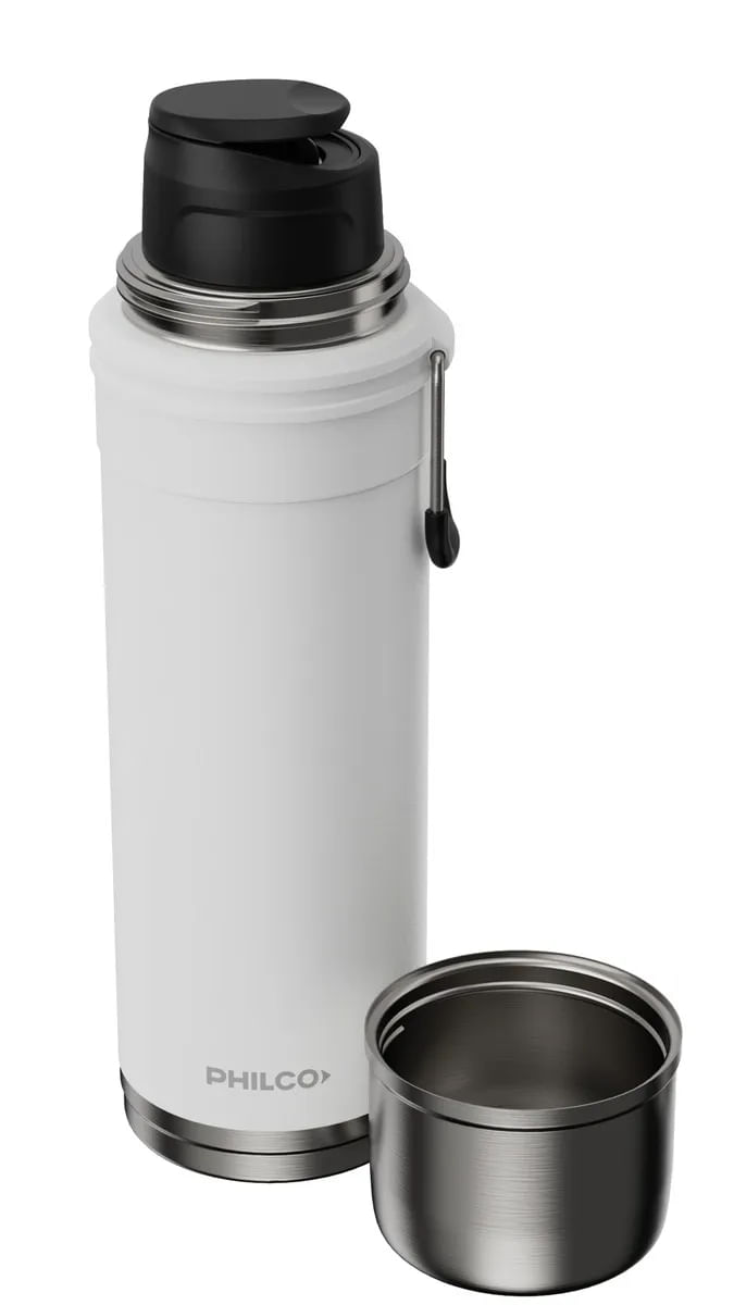 Termo Philco Acero Inoxidable 650ml Blanco Con Pico Cebador Blanco
