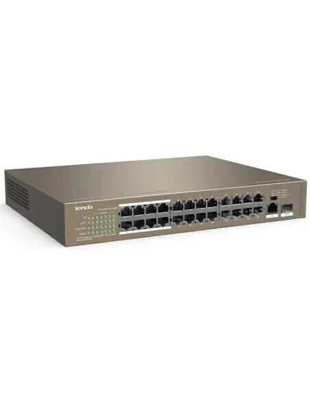 Switch 24×10/100 Poe + 2×Gigabit + 1×Sfp 4 Modos ProteccióN 6 Kv Carcasa MetáLica Tenda Tef1126p-24-250w