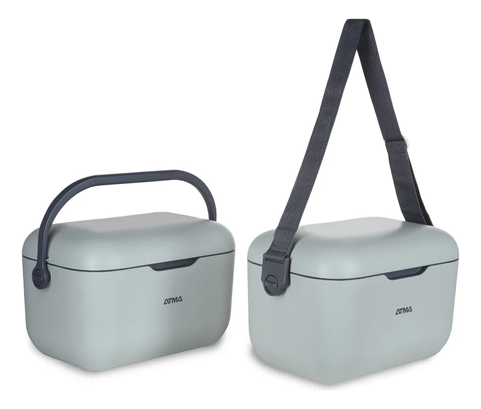 Heladera Conservadora Atma Vintage 20l Manija Y Correa Gris Gris
