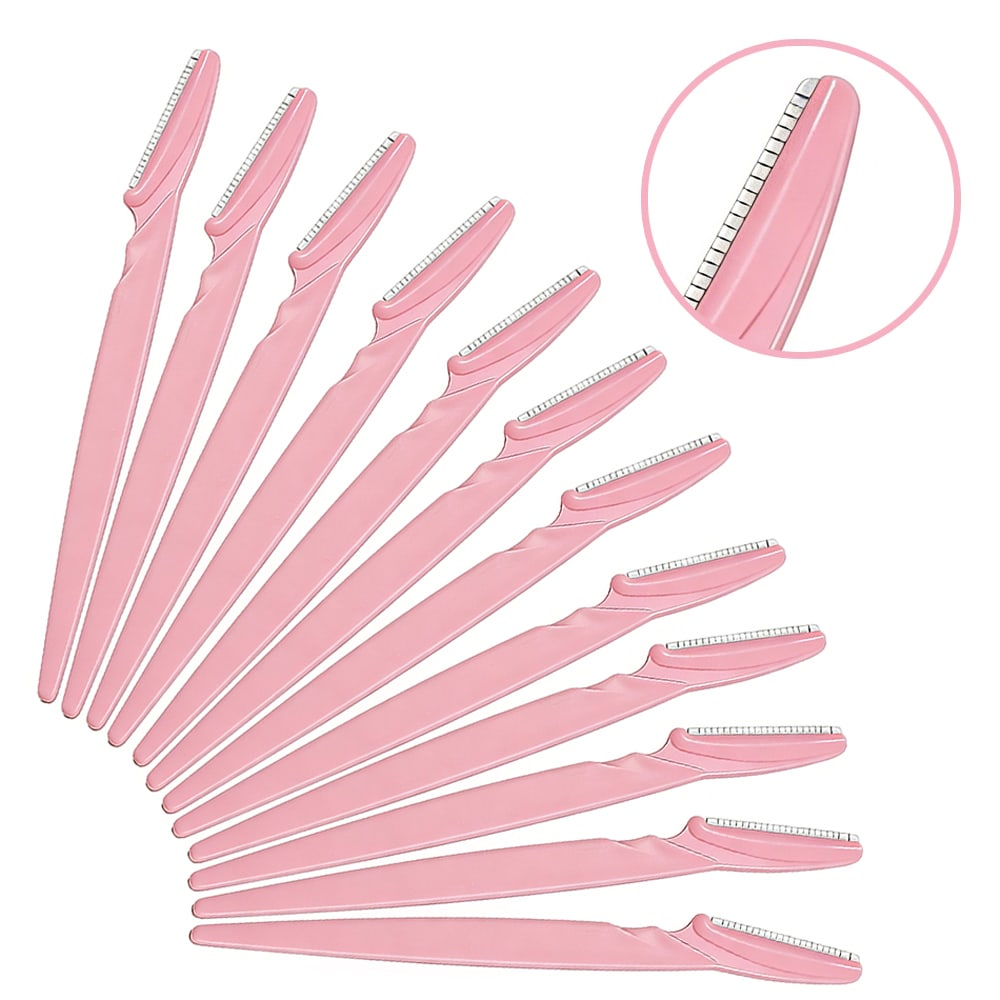 Depiladoras Faciales Care By Gadnic Set 12 Cuchillas Para Cejas Acero Inoxidable Con Mango Ergonomico 145cm