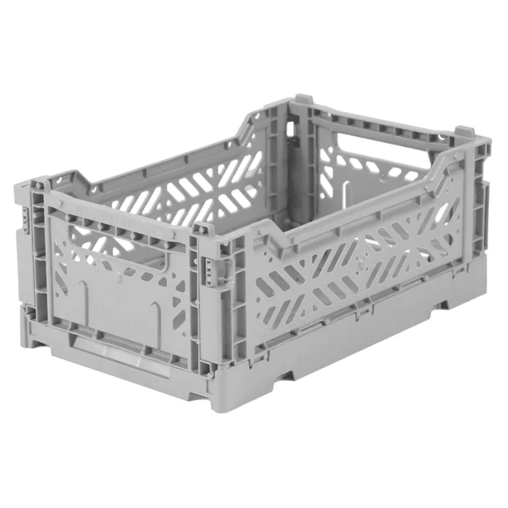 Canasto Mini Ay-kasa Aykasa Plegable Apilable Originales Gris Medio