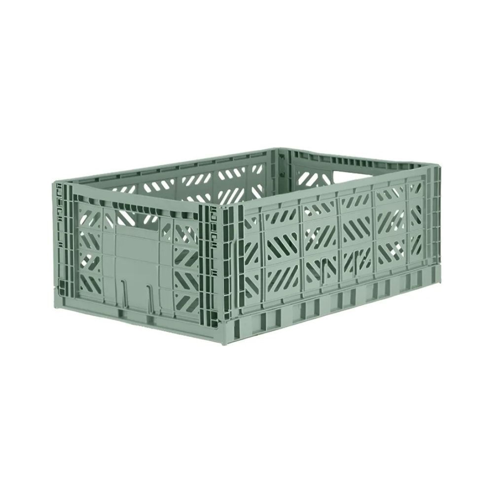 Canasto Maxi Ay-kasa Aykasa Plegable Apilable Originales Color Almond Green