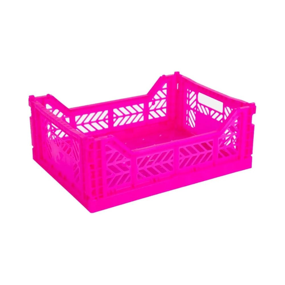Canasto Midi Ay-kasa Aykasa Plegable Apilable Originales Neon Pink