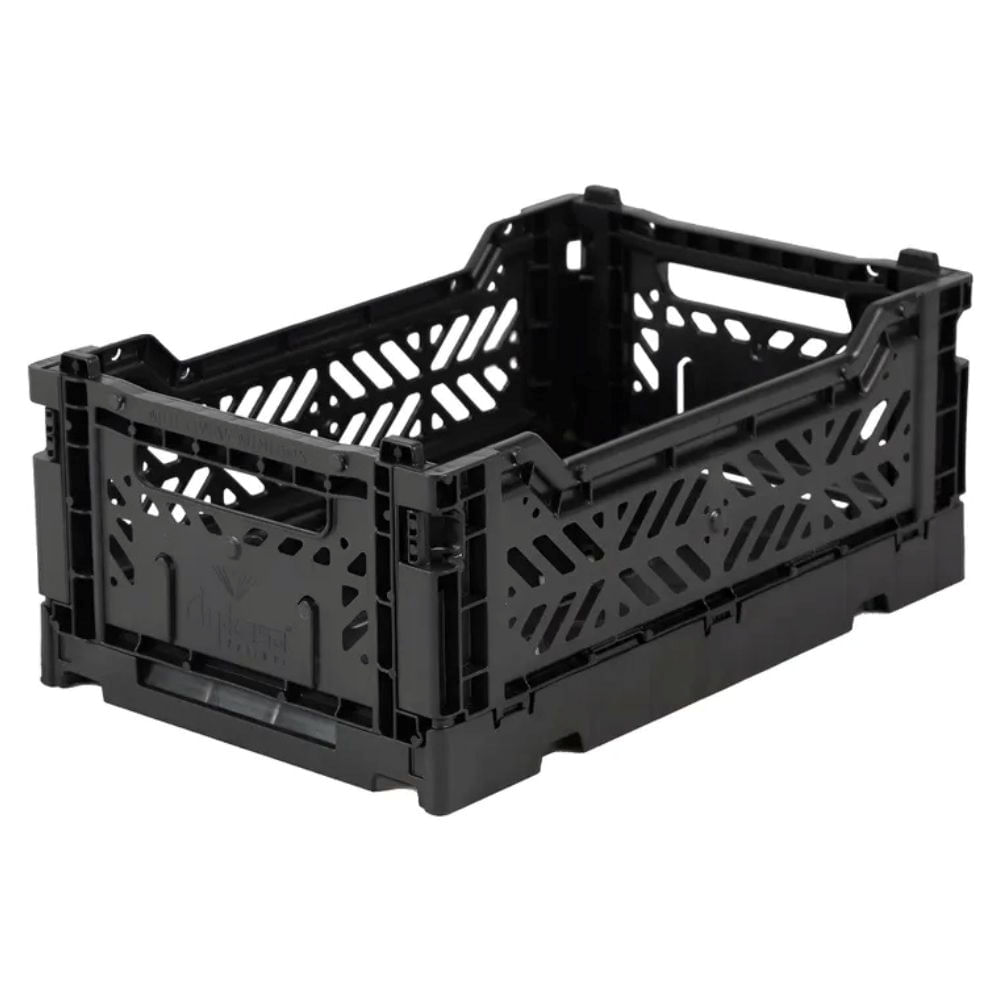 Canasto Mini Ay-kasa Aykasa Plegable Apilable Originales Color Negro