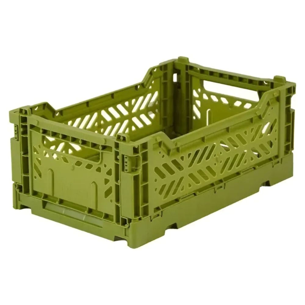 Canasto Mini Ay-kasa Aykasa Plegable Apilable Originales Color Olive