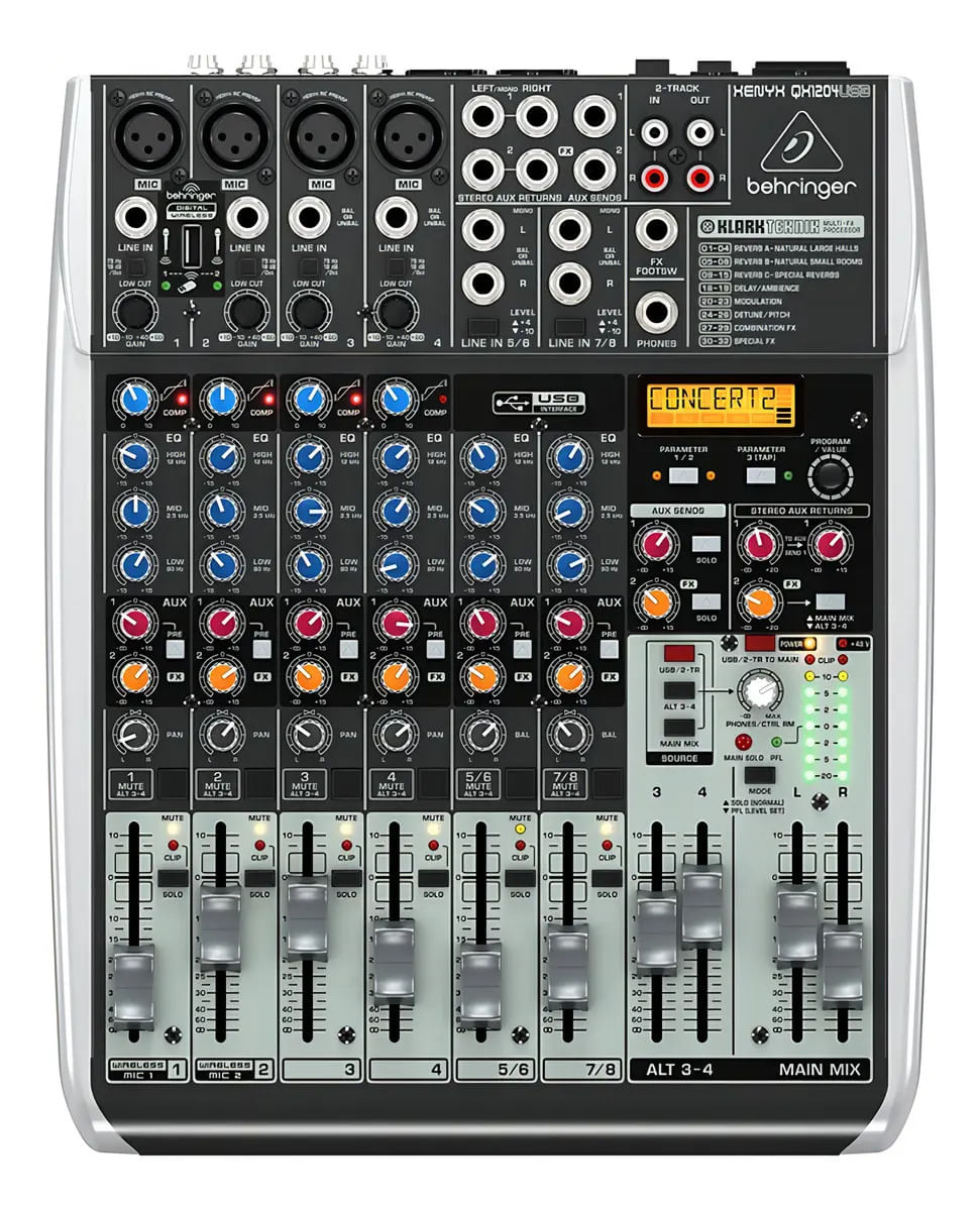 Mixer Consola Pasiva Behringer Xenyx Qx1204 Usb 12 Canales T0092007032