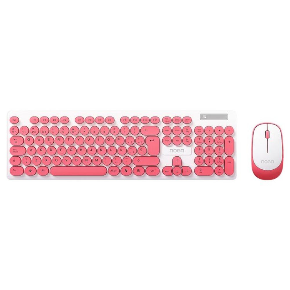 Teclado Y Mouse Inalambrico 2.4g Noga S5800 Rosa Ngs5800rs