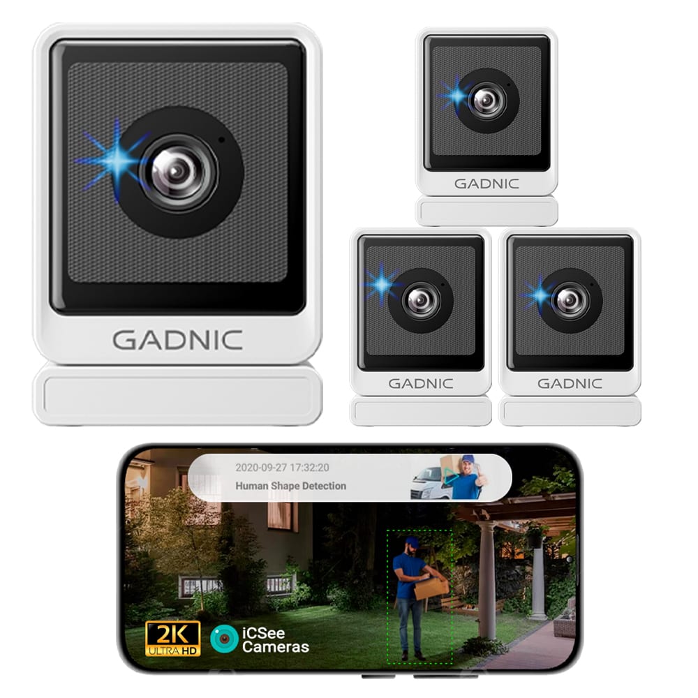 Kit x4 Cámara de seguridad Gadnic Wifi 3MP Mini Interior Ventana Full HD Visión Nocturna