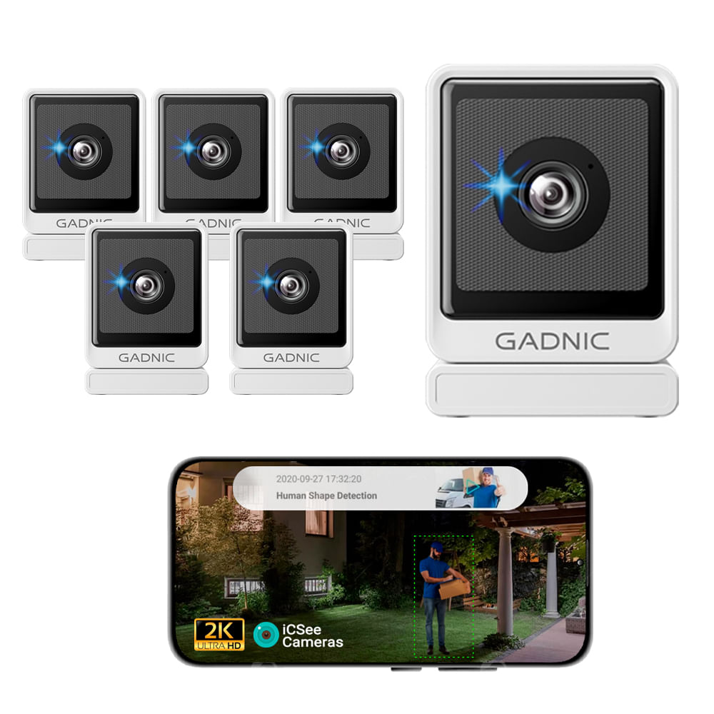 Kit x6 Cámara de seguridad Gadnic Wifi 3MP Mini Interior Ventana Full HD Visión Nocturna