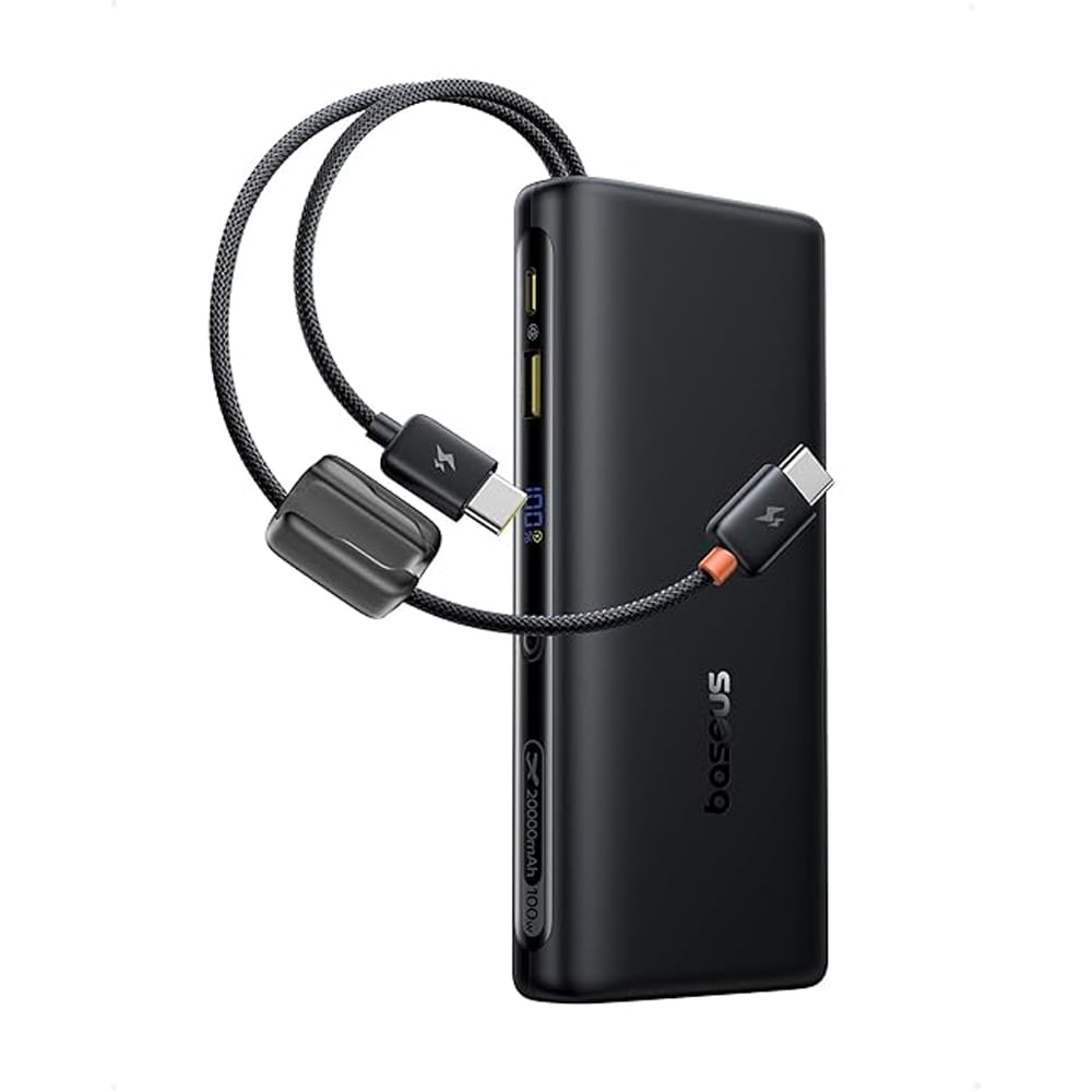 Power Bank Baseus 20000mAh 100W Carga Rápida Portátil USB-C