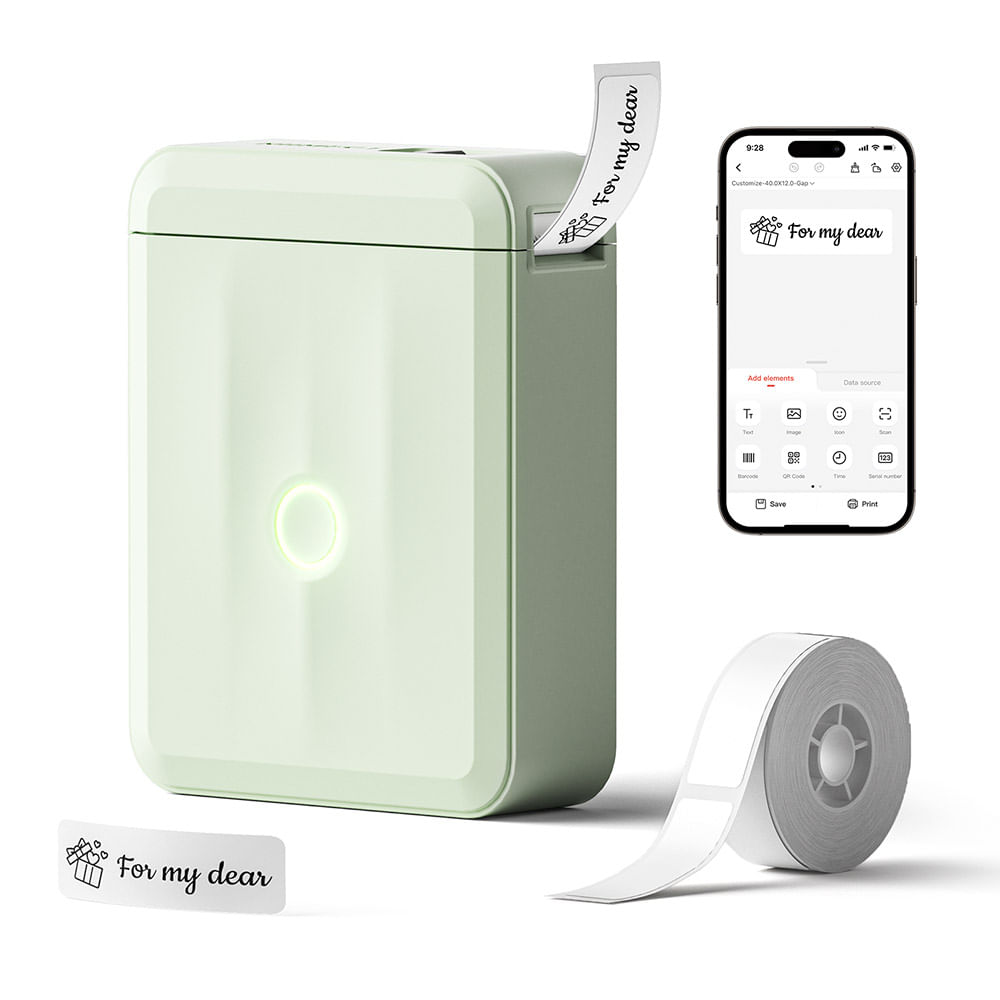 Impresora Etiquetadora Portátil Niimbot D110 Rotuladora Manual Inteligente (Verde)