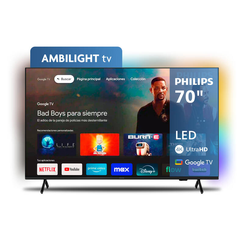 Google Smart Led Tv Philips 70" Uhd 4K 3840 X 2160 Ambilight 70Pud7908/77