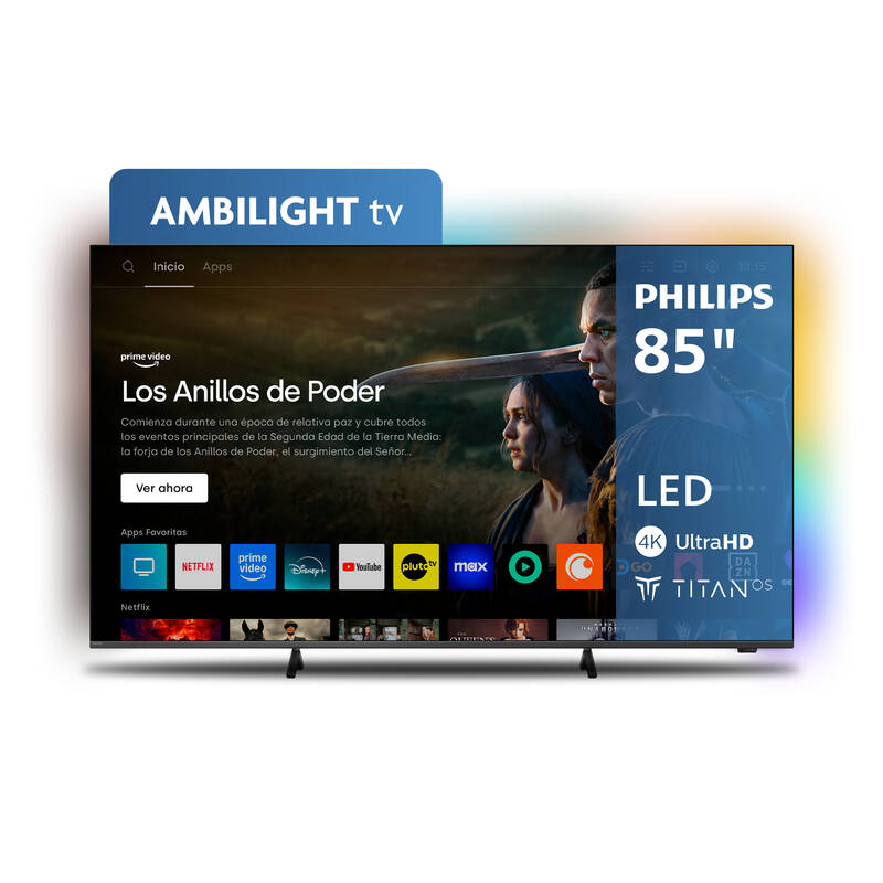 Smart Led Tv Philips 85" Uhd 4K 3840 X 2160 Ambilight 85Pug8209/59