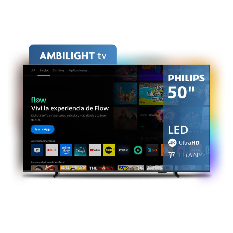 Smart Led Tv Philips 50" Uhd 4K 3840 X 2160 Ambilight50 Pud8100/77