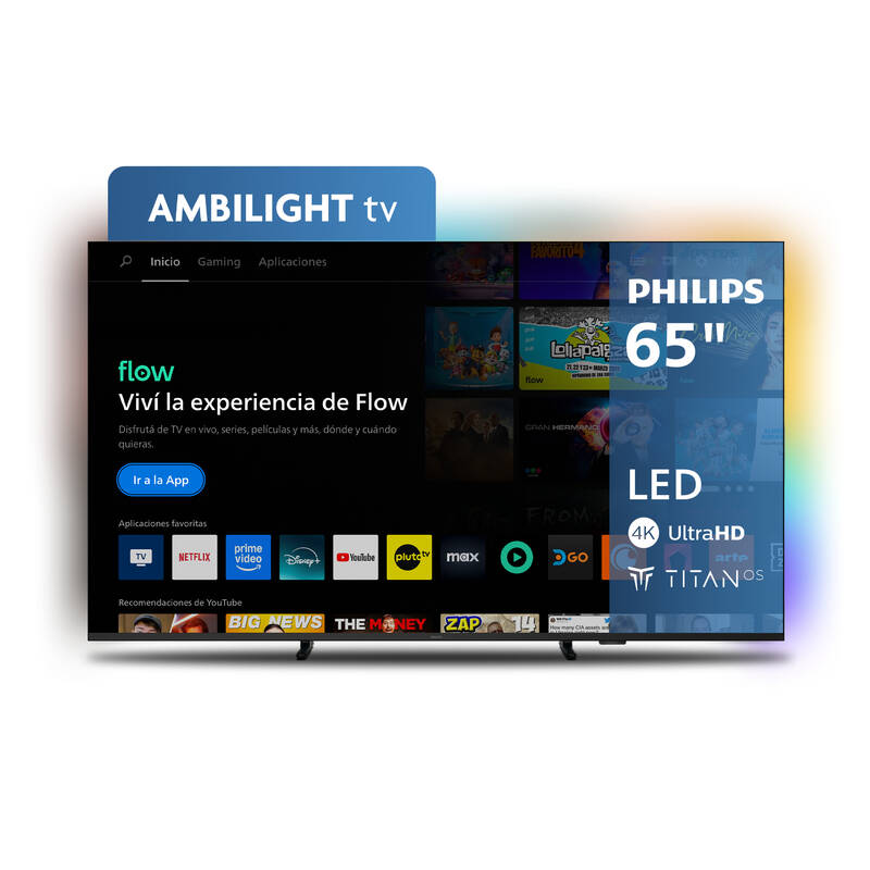 Smart Led Tv Philips 65" Uhd 4K 3840 X 2160 Ambilight 65Pud8100/77