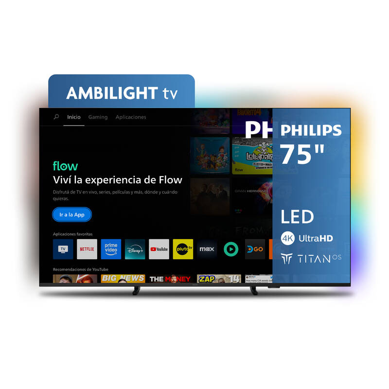 Smart Led Tv Philips 75" Uhd 4K 3840 X 2160 Ambilight 75Pud8100/77