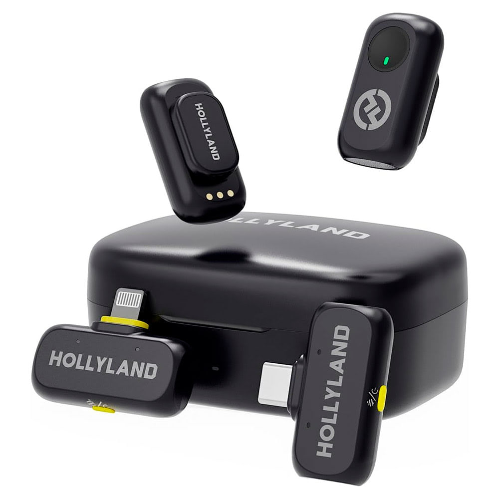 MicróFono InaláMbrico Hollyland Lark A1 2 Tx 1 Rx Usb-C 1 Rx Lightning Estuche Carga