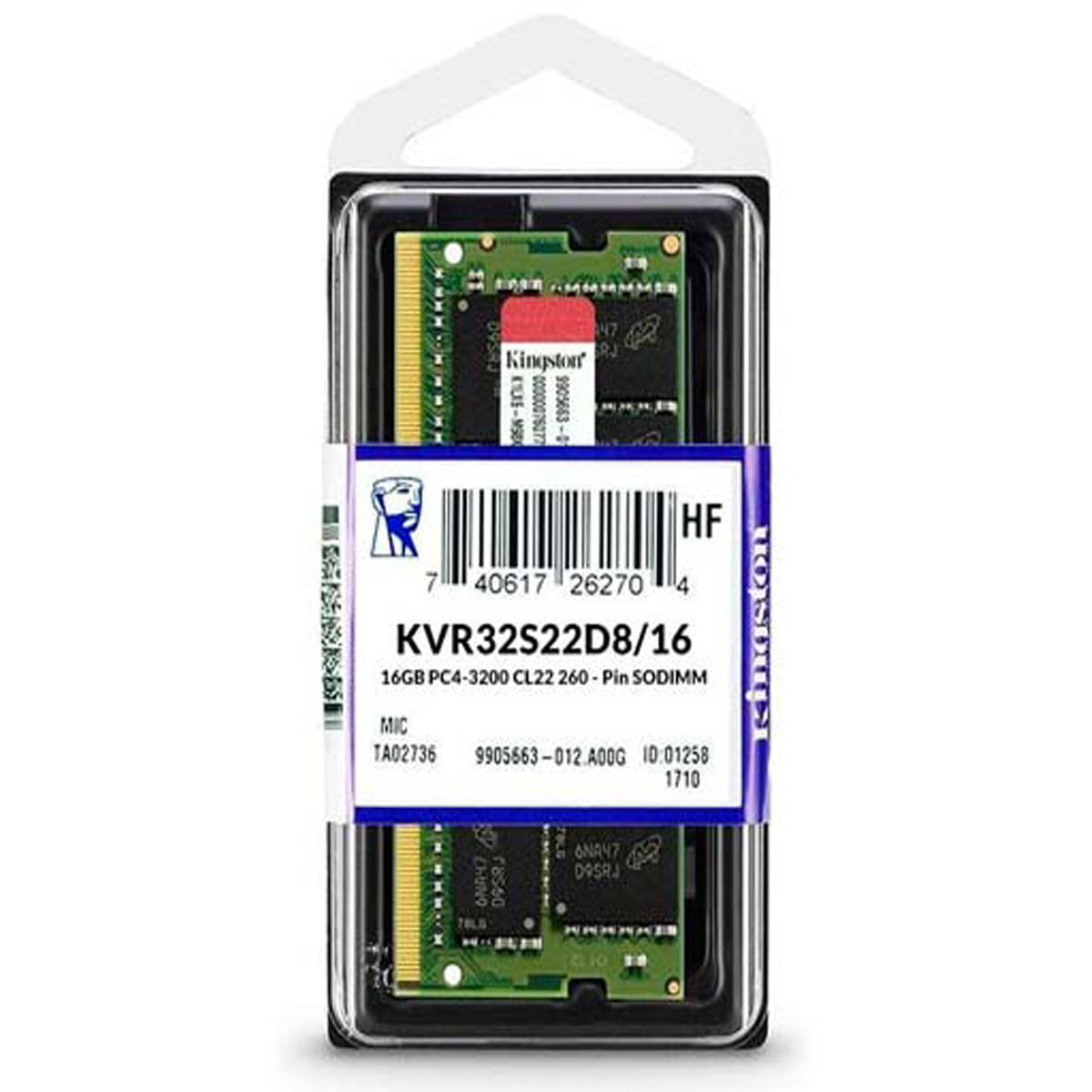 Memoria Ram Kingston 16gb 3200mhz Ddr4 No-Ecc Sodimm