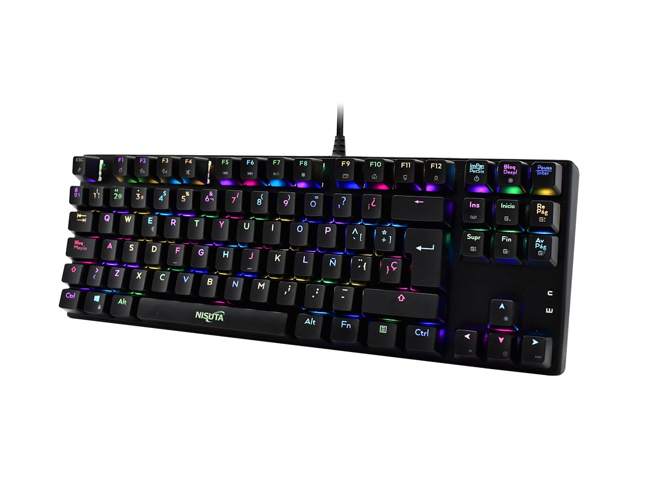 Teclado MecáNico Gamer Rgb 88 Teclas Software Switches Rojos Nisuta - Nskbgz88