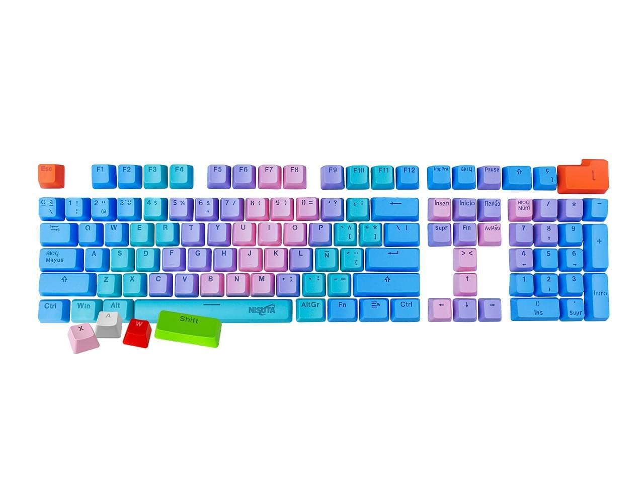 Juego De 108 Teclas Rosa Keycaps Teclado Mecanico Nisuta - Nskbgz108