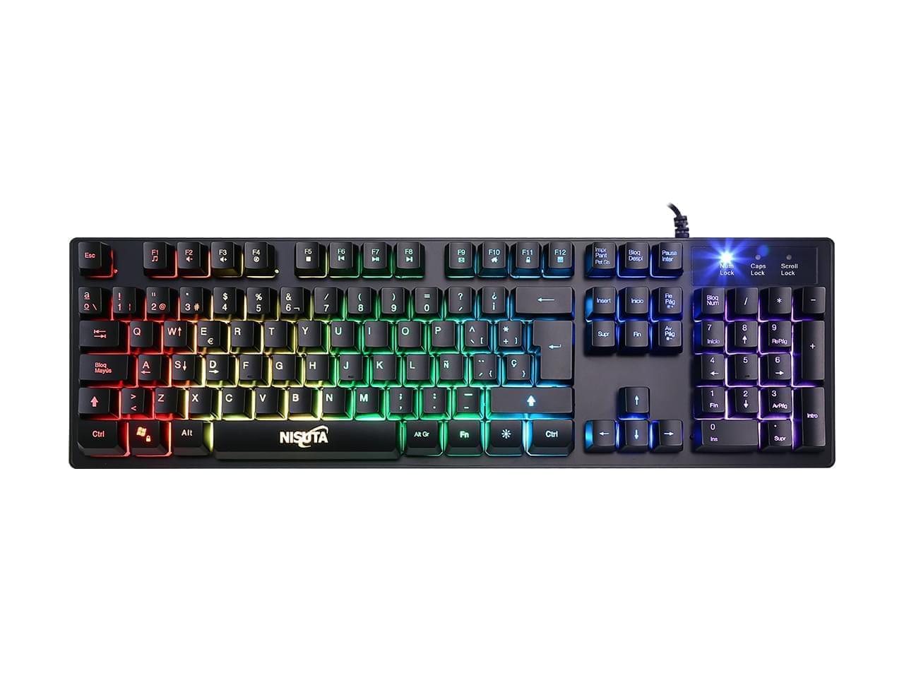 Teclado Gaming Usb Rgb 17 Modos De Iluminacion Nisuta - Nskbg5rl
