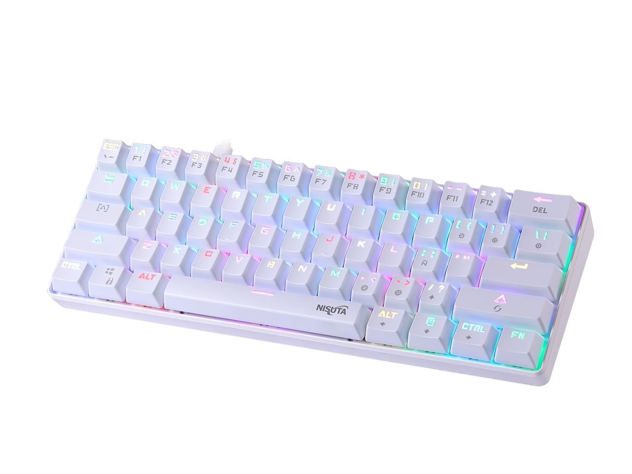 Teclado MecáNico Gamer Rgb De 61 Teclas Software Switches Violetas Nisuta - Nskbgz61w