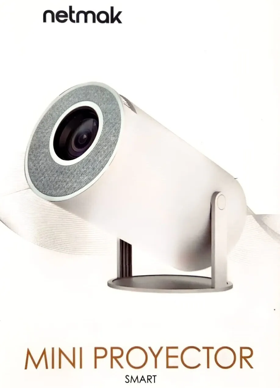 Mini Proyector Smart Y Portable Con Android 14, Wifi 6 Y Bluetooth 5.4 Hasta 150 Pulgadas- Netmak Nm-Pr300