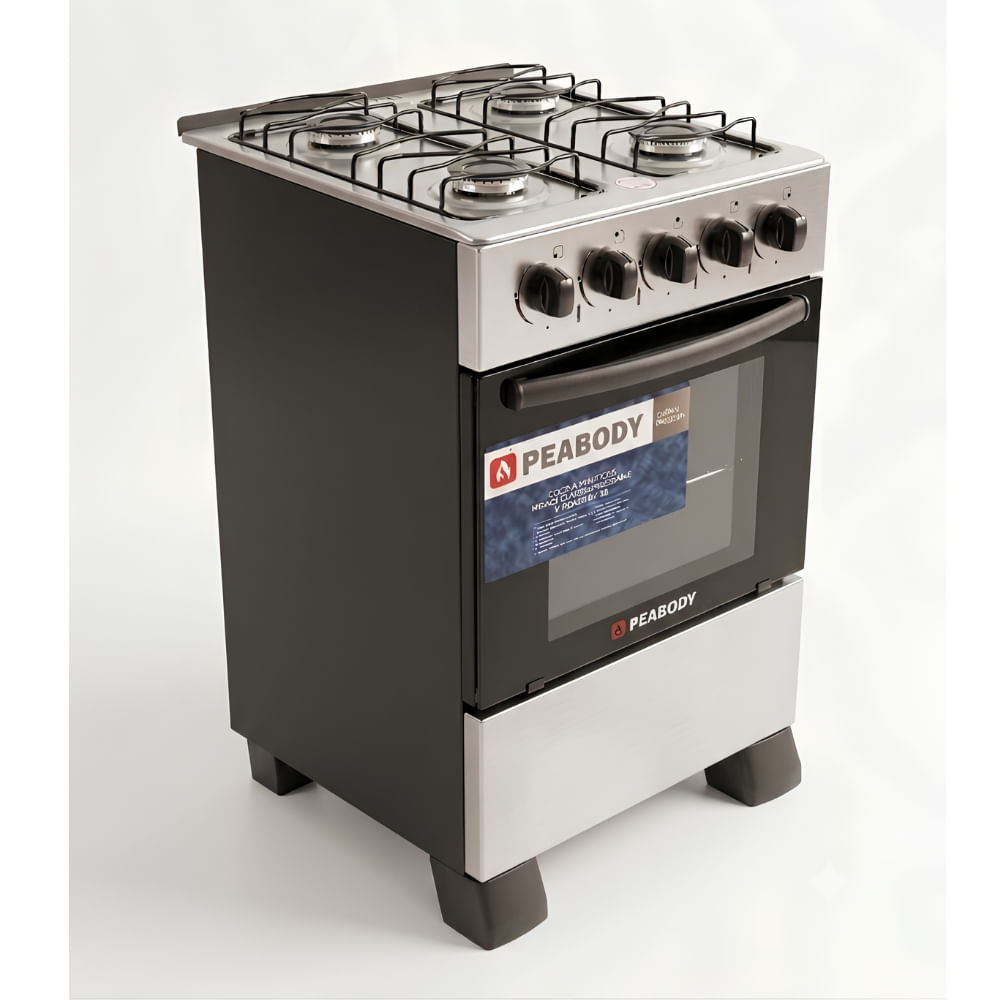 Cocina Peabody 50cm Multigas Acero Inoxidable Con Valvula De Seguridad 4303