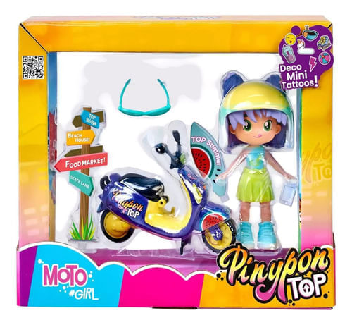 Muñeca Pinypon Moto Girl Con Accesorios Y Stickers