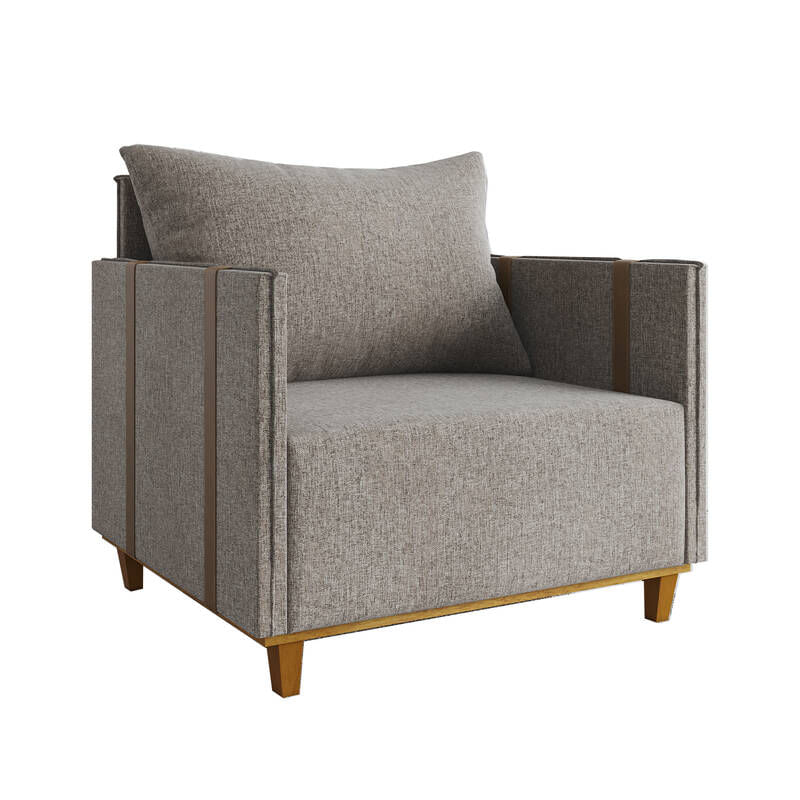 Sillon Delos Glamour 29779-237206 1 Cuerpo Lino Kaki