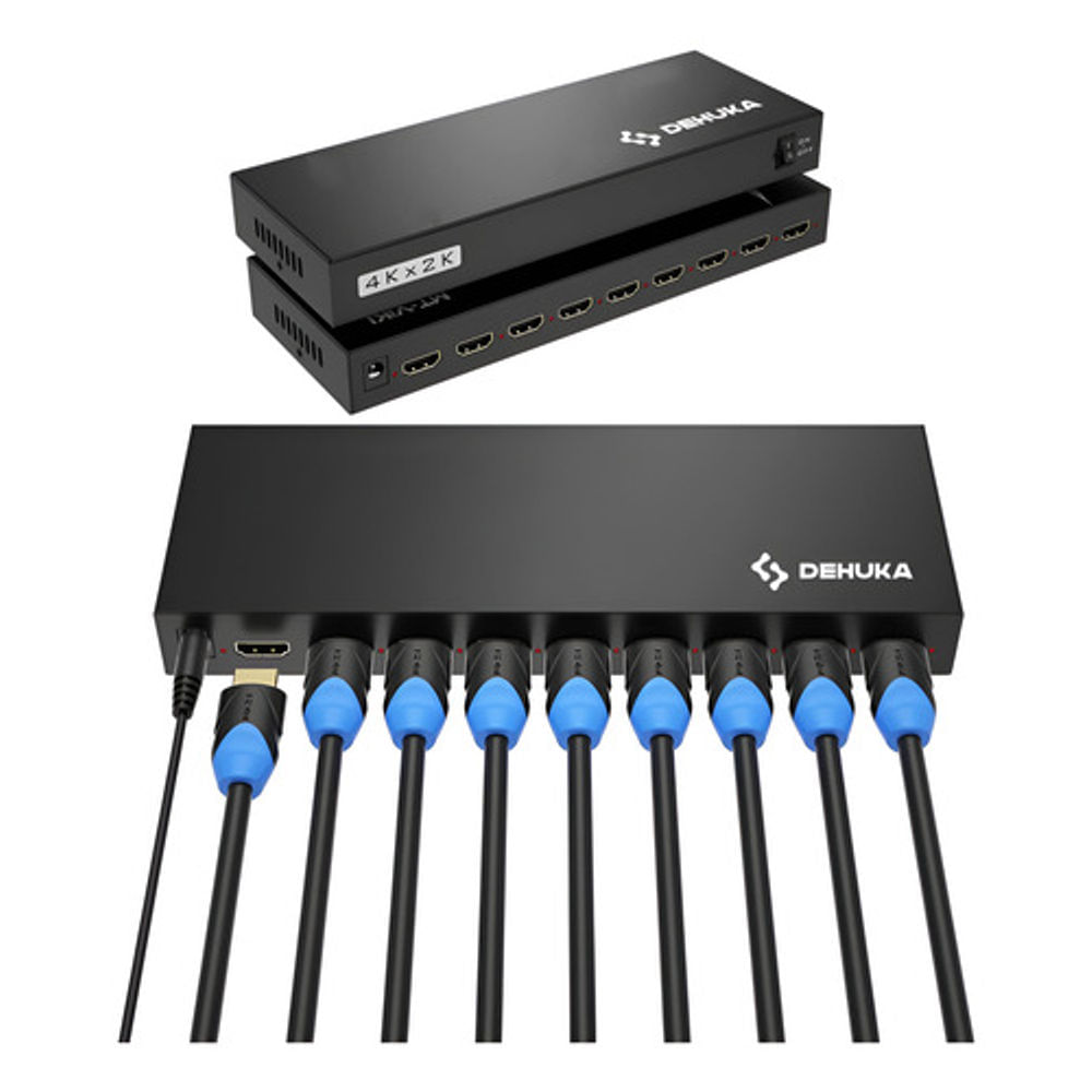 Splitter Hdmi 1x8 Salidas 2k4k Amplificador C/Fuente Dehuka