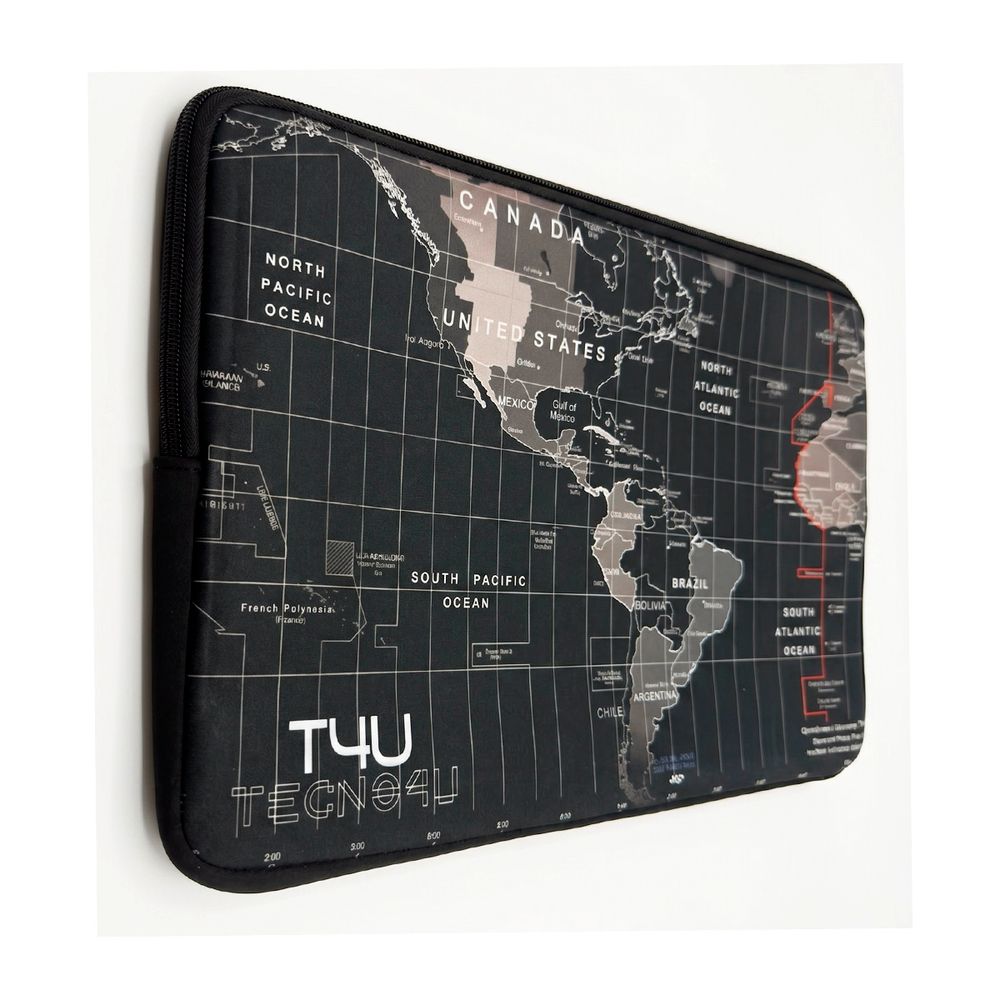 Funda Neoprene Tecno4u Mapa Notebook 15.6 Resistente Al Agua