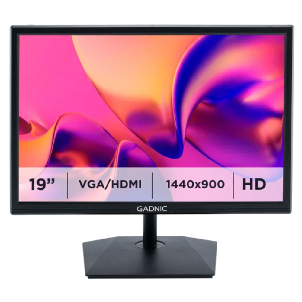 Monitor Gadnic Led 19 Full Hd 75hz Hdmi Vga Diseno Slim