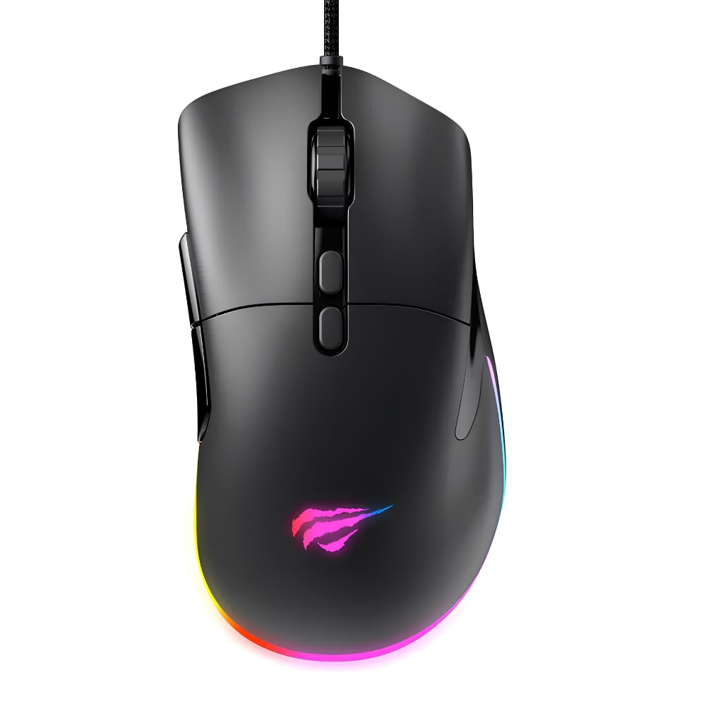 Mouse Havit Gamenote Ms954 12.400dpi Negro Con Rgb 7 Botones