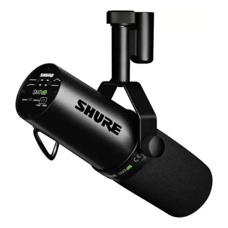 Microfono Shure Sm7db Dinamico Vocal Con Preamp De +28db Negro