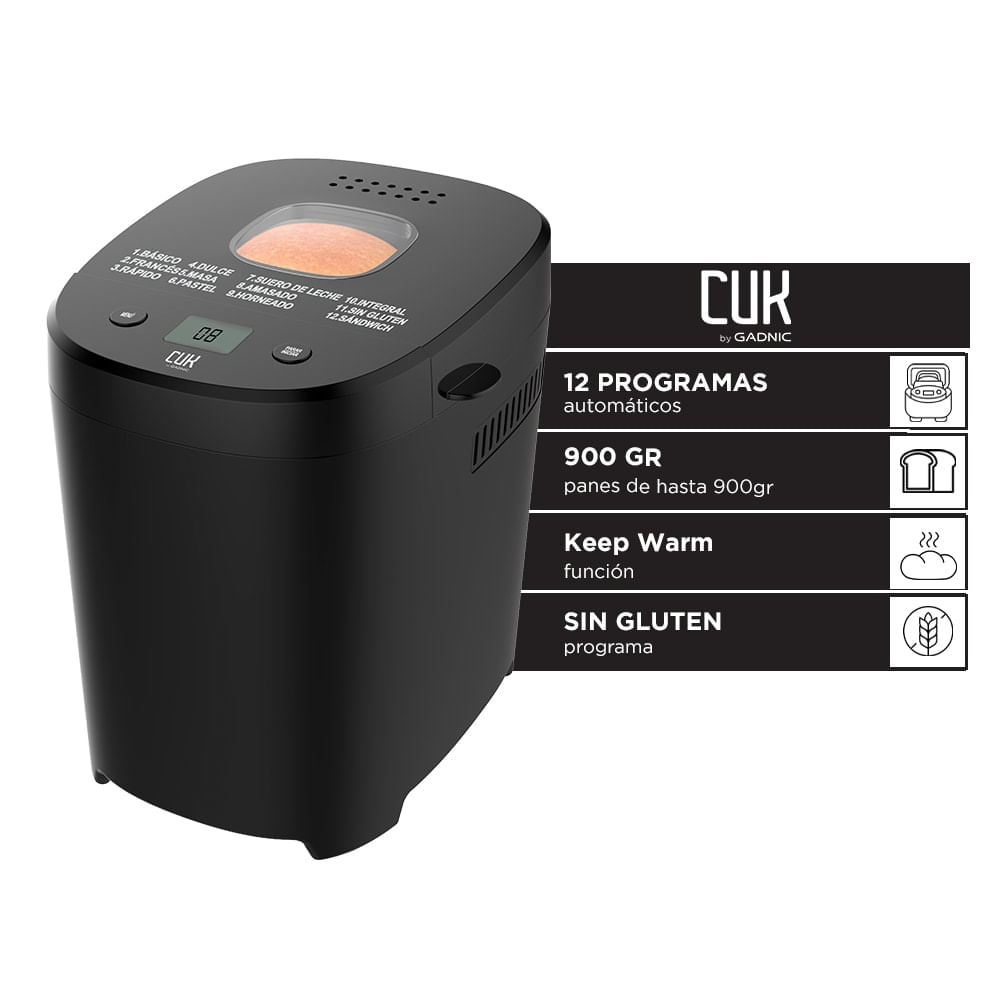 Máquina De Pan Automática CUK By Gadnic 12 Programas 550W