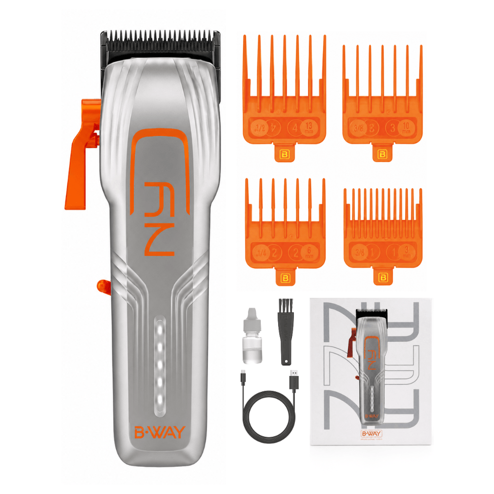 Maquina Corta Pelo B-Way New York 7500 Rpm Clipper Inalambrica Recargable Con Accesorios