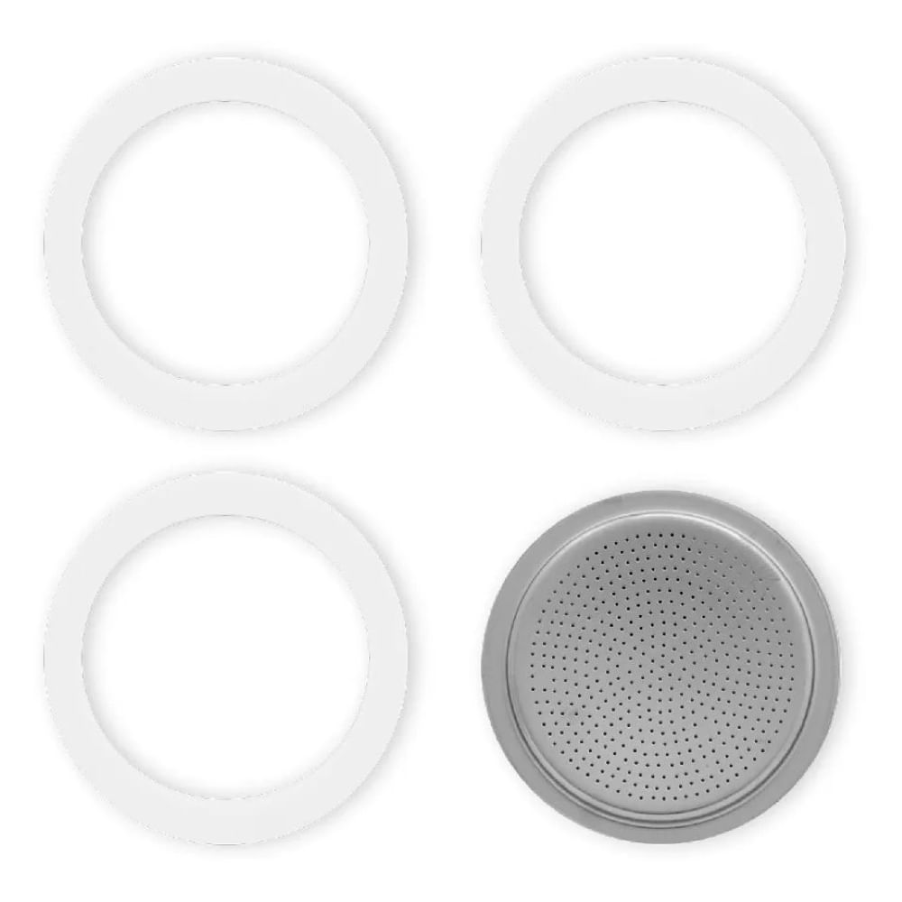 Repuesto Filtro Y 3 Juntas Cafetera Bialetti 12 Y 18 Tazas