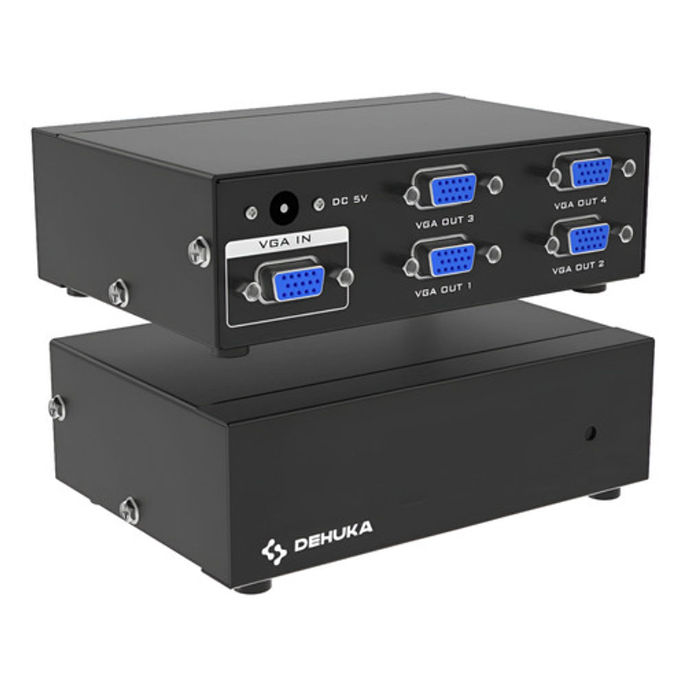 Splitter Vga 4 Puertos De Salida Con Fuente De AlimentacióN Dehuka