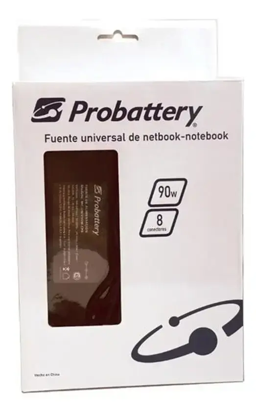 Cargador Universal P/Notebooks -90w -8 Conectores -Probattery