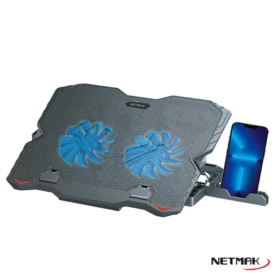Base Gamer Refrigerante Para Notebook Con Soporte Para Celular -Netmak
