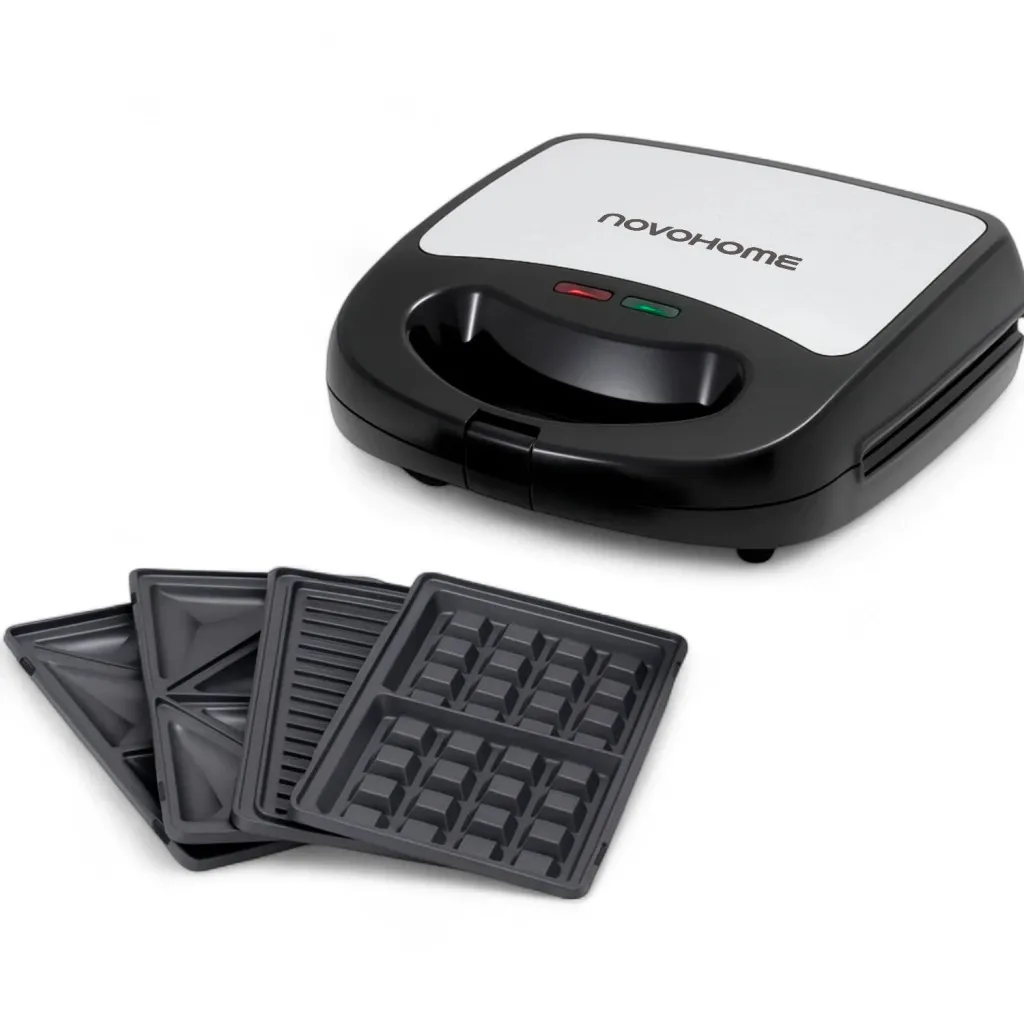 Sandwichera Waflera Y Parrilla -3 En 1 -760w -Novohome Nh-Sm1200