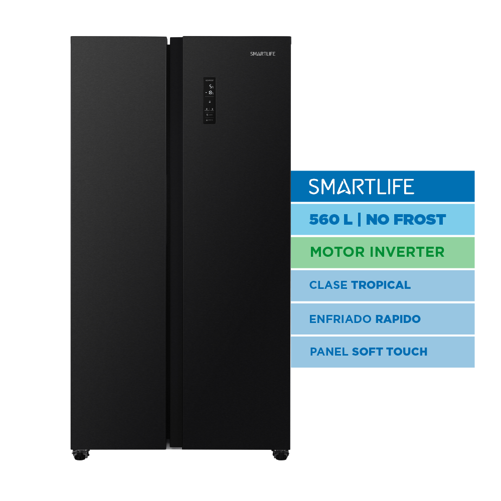 Heladera Side by Side Smartlife No Frost Inverter 560L Negro
