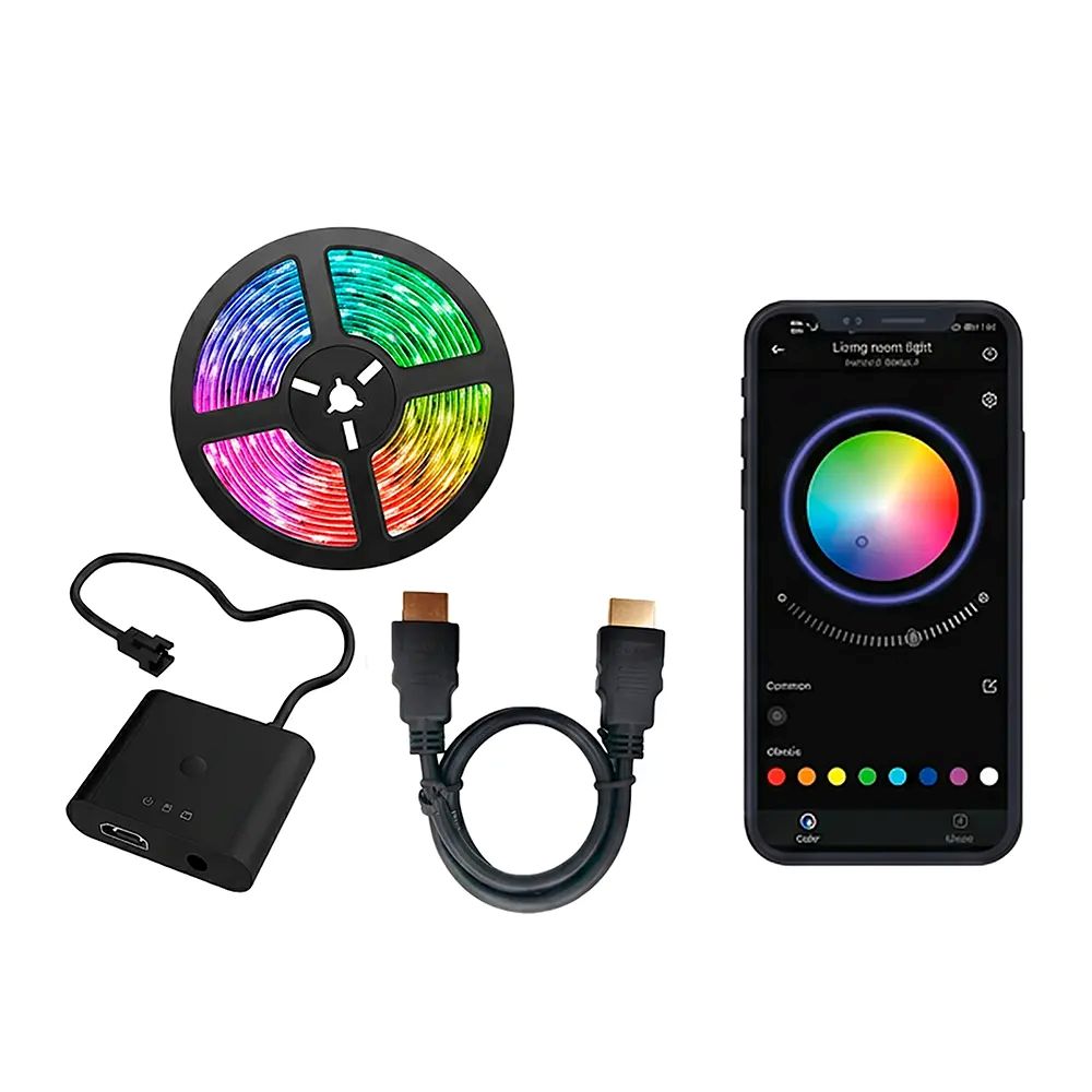 Tira Led RGB Gadnic Ambilight Inteligente HDMI Con Tira LED TV Hasta 75 Retroiluminación Bluetooth