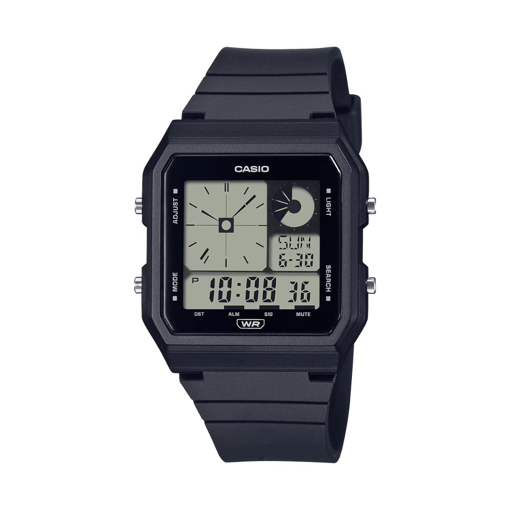 Reloj Casio Digital Lf-20w-1acf Resistente Al Agua Y Correa De Resina Negro Unisex