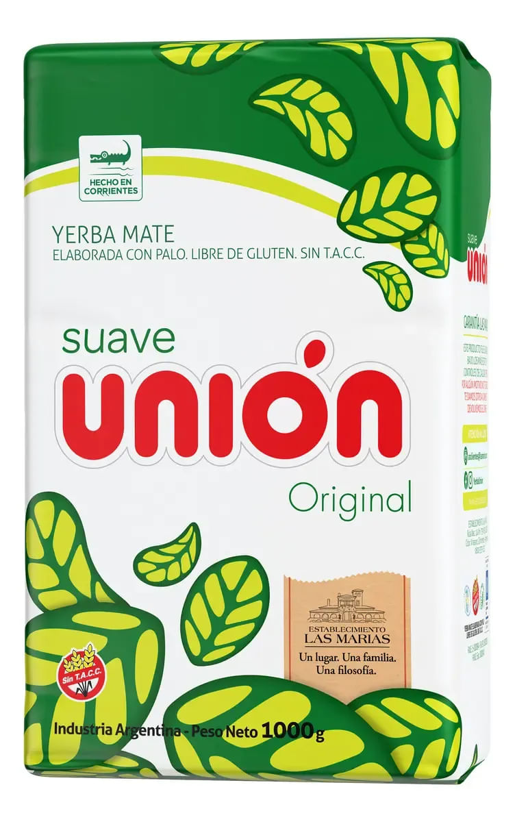 Yerba Mate Union Original Suave Con Palo 1 Kg