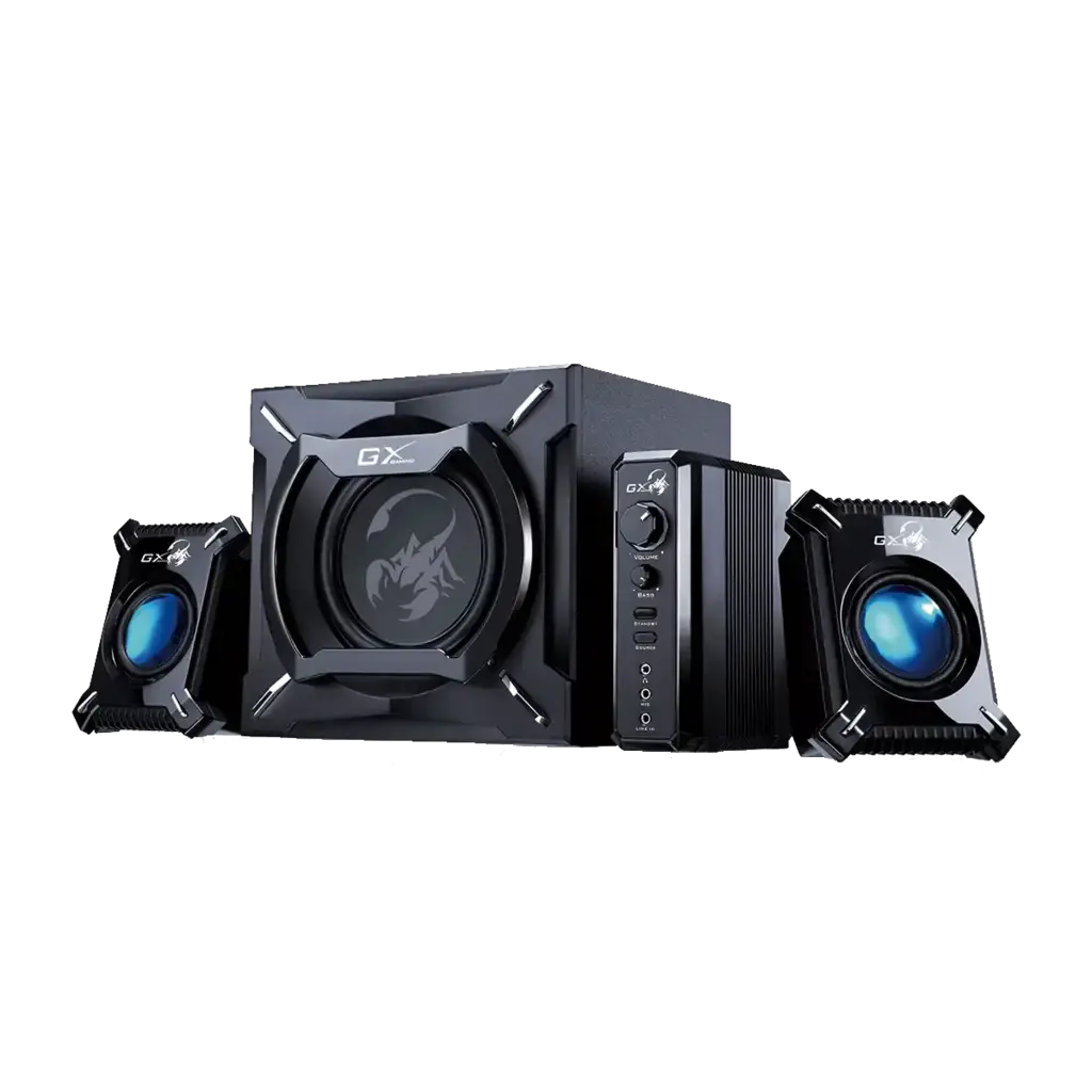 Parlantes Gamer 2.1 Con Subwofer 36w Con Modulo De Control, Entrada Mini Plug, Rca Y Mic Color Negro Genius Sw-G2.1 2000 Ii 31730020409