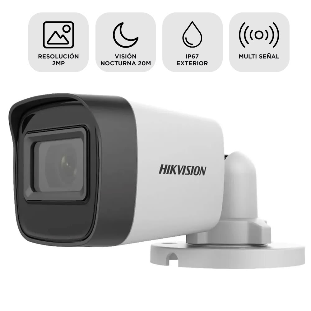 Cámara de seguridad Bullet Hikvision Interior Exterior IP67